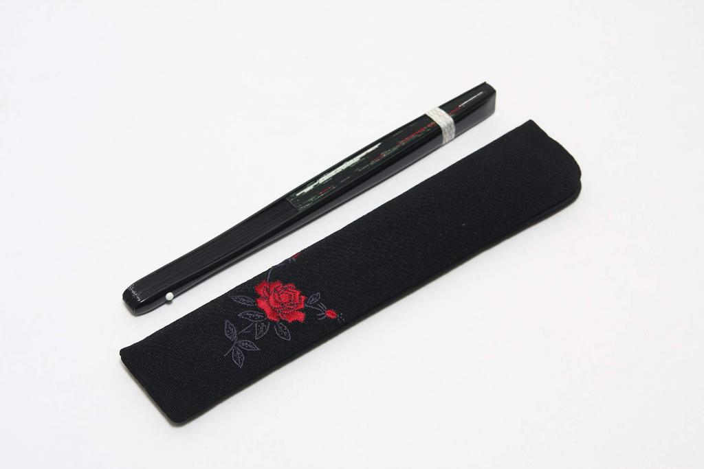 Hasegawa Women's Kyo-Fan (Sensu) with Pouch and Presentation Box, Made in Japan (Peony)