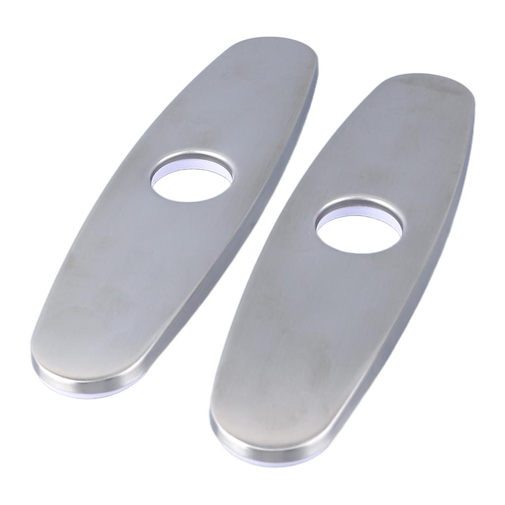 2PCS Hole Cover Deck Plate Pull Down Faucet Plate Stainless Steel Easy Maintenance Anti Leakage for Kitchen Sink