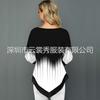 Printed Street Trendy V-neck Irregular Hem Loose T-shirt