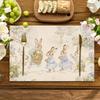 4pcs Classic Rabbit And Friends Multi-Position Printed Placemats - Washable, Suitable for Holiday Parties, Home Decor, Kitchen Countertops