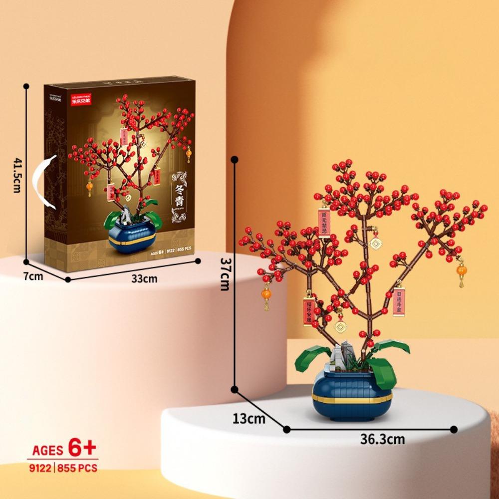 Assembly Flower Building Blocks Plastic Potted Plant Building Blocks  Children Toys