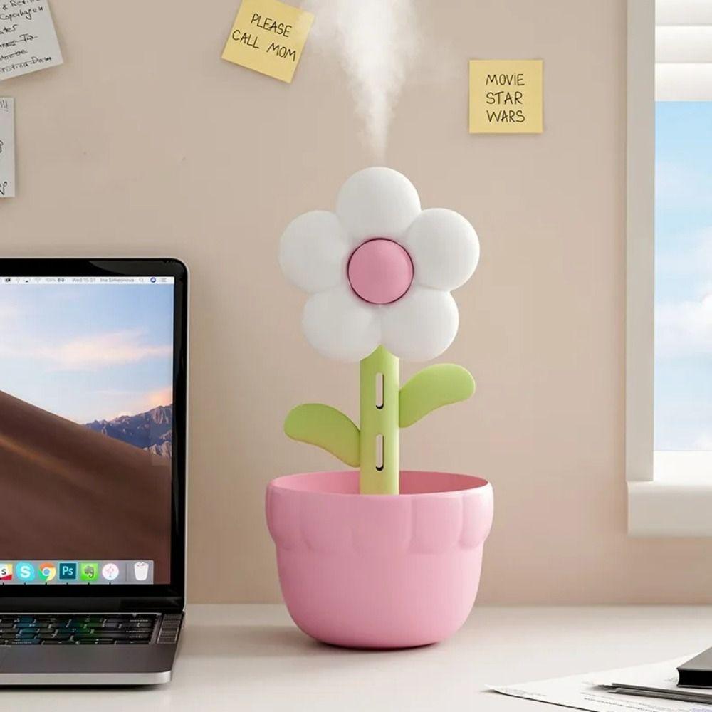 Silent Flower Air Humidifier 300ML Desktop Humidifiers Diffuser Mini Night Light  Household Bedroom