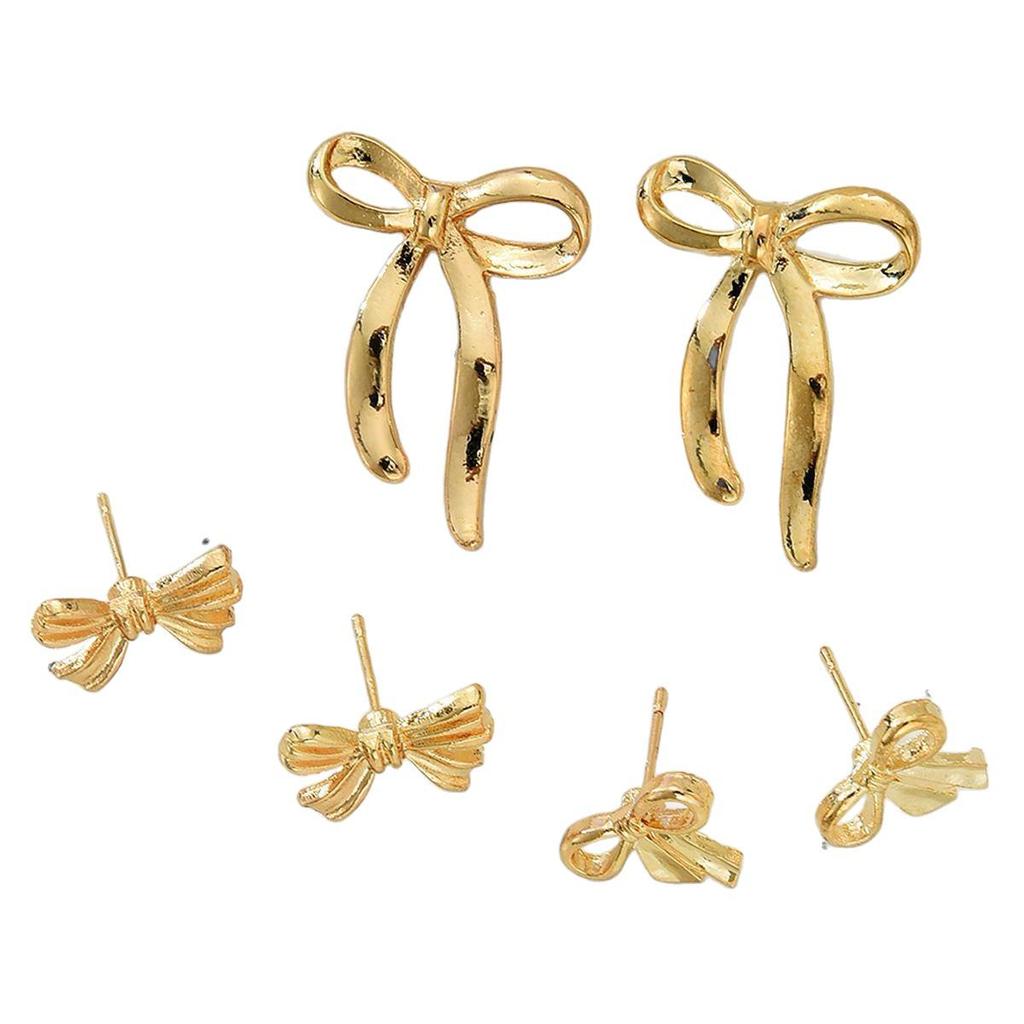Elegance Trio: Women's Light Luxury Bow Earrings Set