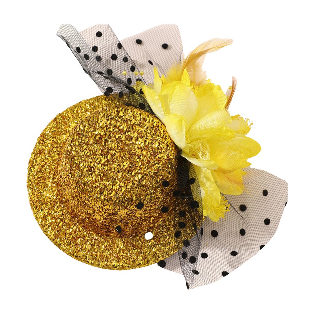 20s Theme Party Mesh Fascinator Hat Hair Clip with Flower Clipon Hat Masquerades Cocktail Party Dressingup Accessories
