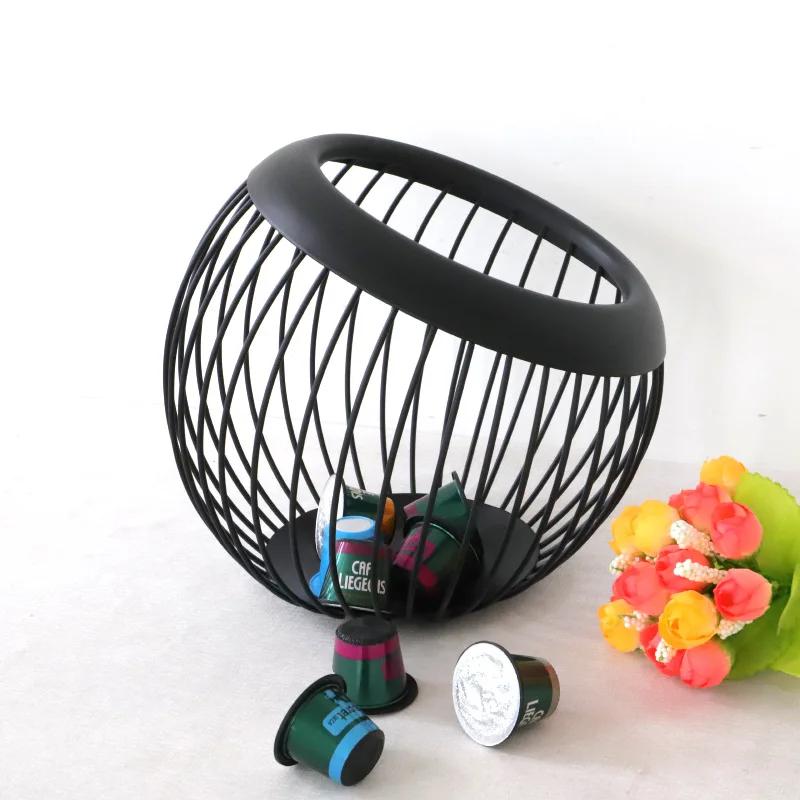 Large capacity capsule coffee storage basket, desktop miscellaneous storage, suitable for fruits, snacks, vegetables, cosmetics