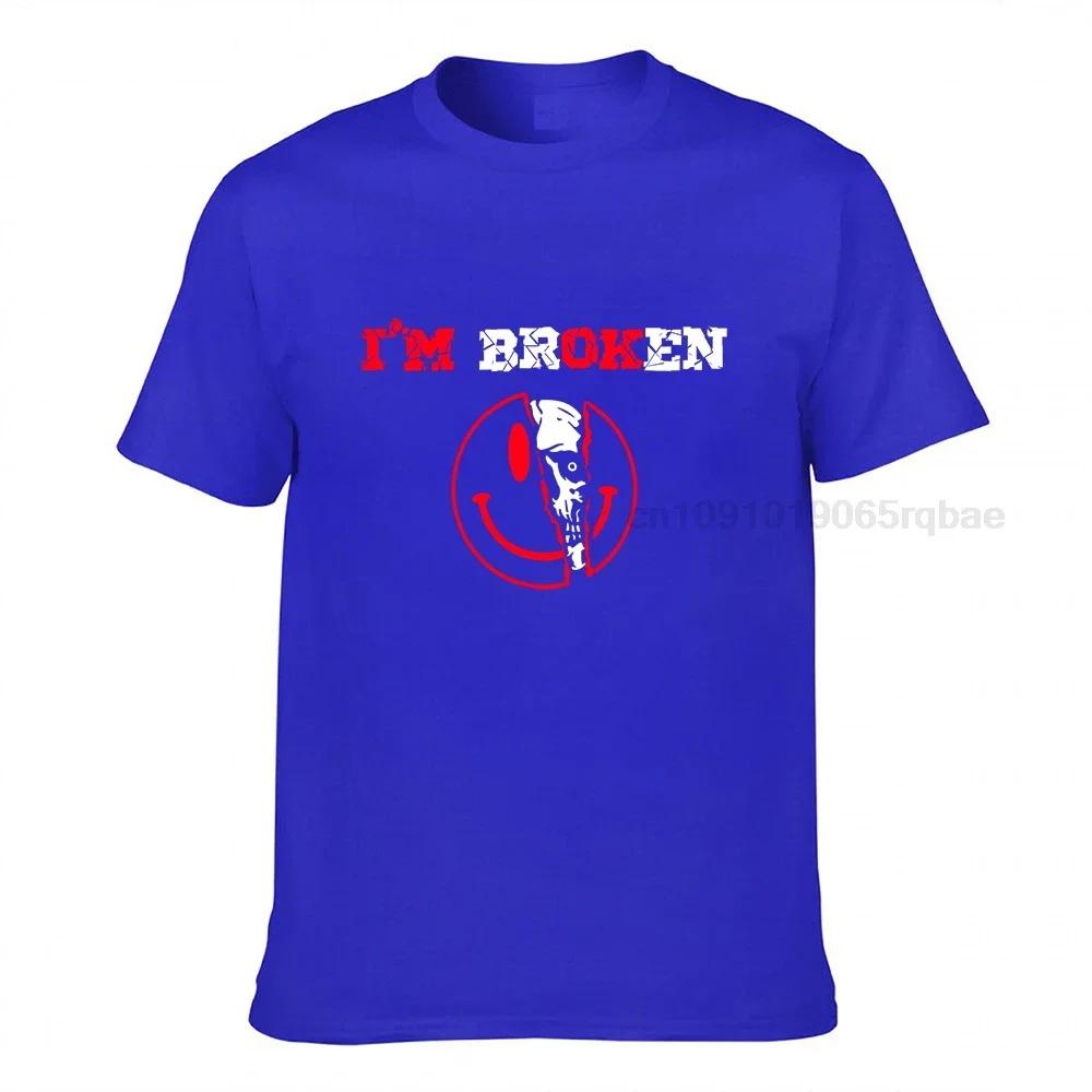 Confused Smile Im Broken Invisible Illness Im Ok Broken Tshirt S5xl 100 Cotton Unisex T Shirt Unisexs Tee