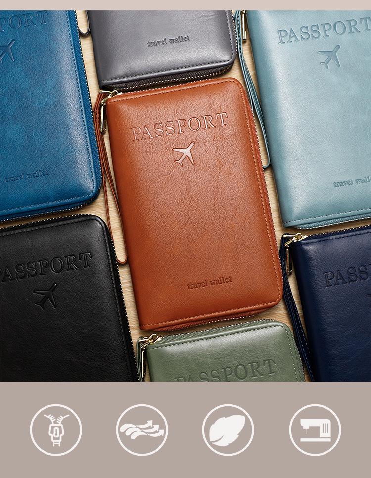 Multifunctional RFID Travel Passport Holder and Document Bag