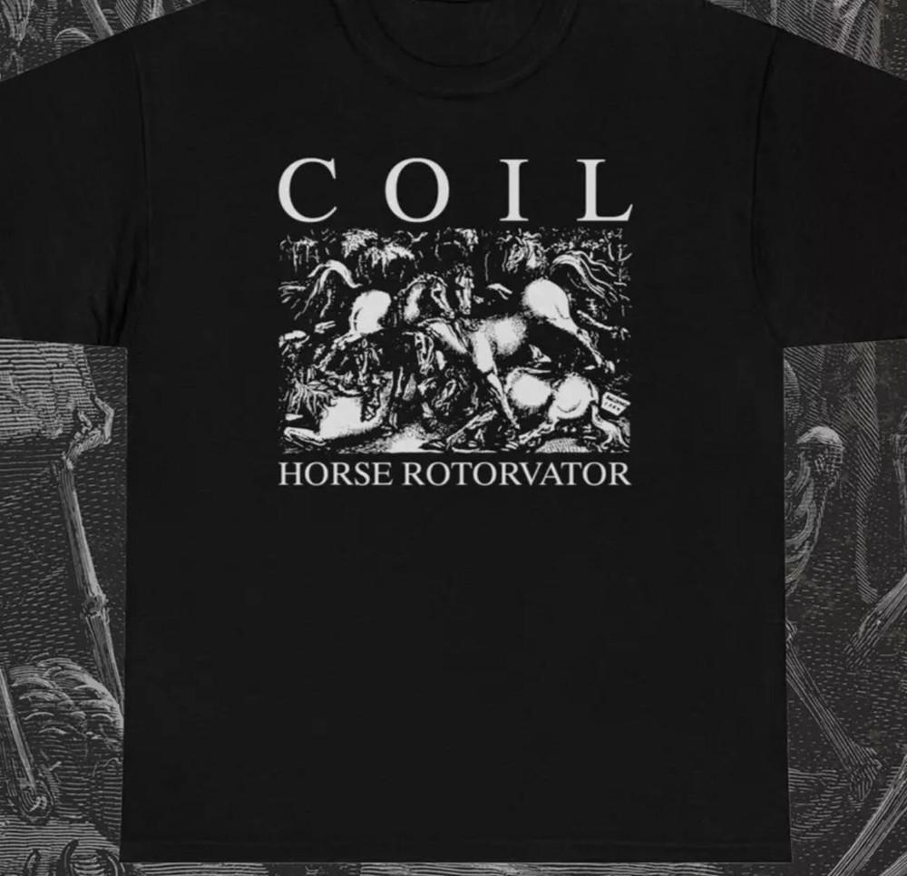 Coil Horse Rotorvator T-Shirt, Music Band Rock Punk Metal, Unisex Tee