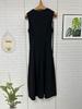 Elegant Sleeveless Waist-Cinching Black Maxi Dress for Women, Summer 2026 Style