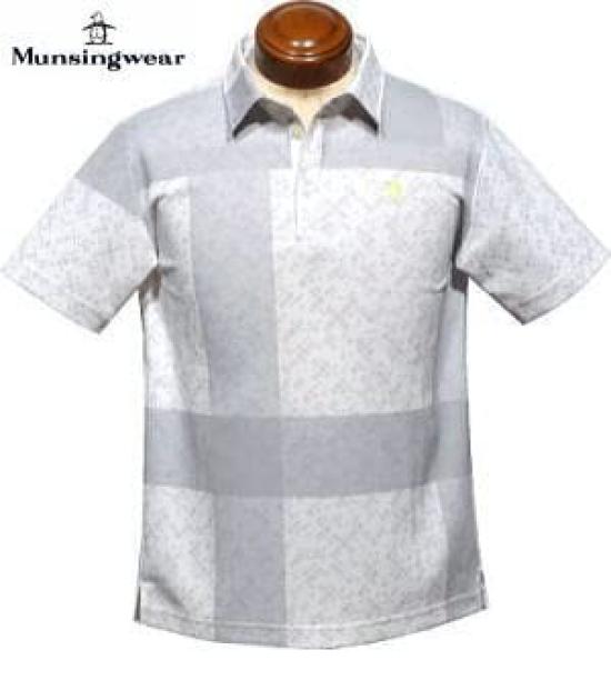 Munsingwear MGMVJA05 Short Sleeve Panel NV00 Equivalent to Japanese Size L Men's Shirt, Print, Sweat-Wicking, Quick-Drying, Moisture-Wicking,