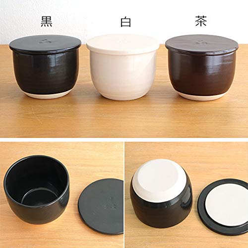 Kamoshika Douguten Ceramic Rice Container, 1.5-cup Capacity, Made in Japan, Banko Ware, Microwave-Safe, Regular Size (Black)