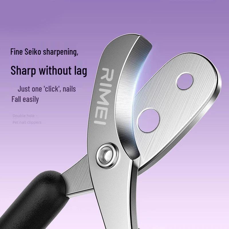 Pet Nail Clippers for Cats & Dogs - Single/Double Round Hole Design, Ideal for Grooming