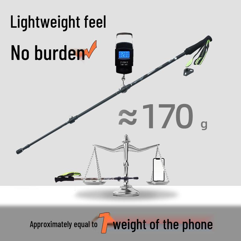 Ultralight Carbon Fiber Three-Section Trekking Poles with External Lock for Hiking and Walking