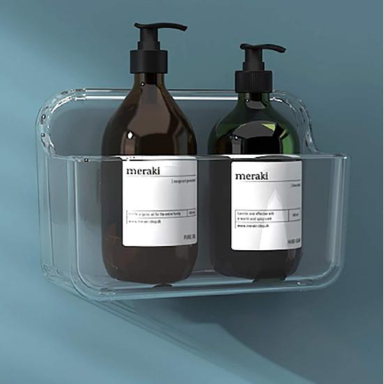 Plastic Wall Mount Organizer Rack Shelf Container Bin Storage Box Holder Basket Hanging Walls/Doors Free Punch for Kitchen, Bathroom, Cabinet,