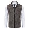 Vest Men's Knitted Sleeveless Sweater Wool Velvet Zipper Cardigan Turn-down Pullovers Turtleneck Sweatercoat Knit Waistcoat