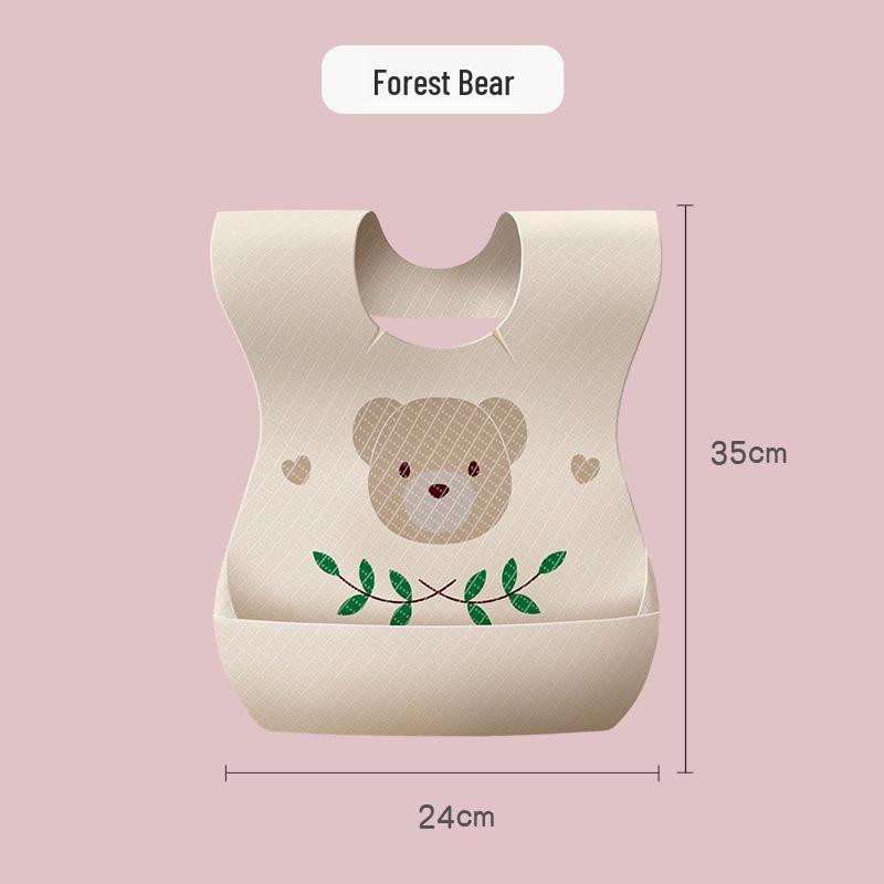 Children's Disposable Cartoon Bibs: Stain-Proof, Moisture-Proof, Wash-Free, Non-Woven Dribble Aprons