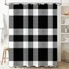 Black White Geometric Shower Curtain with Diamond Pattern for Bathroom Decor Waterproof Fabric DIY Home Improvement Essentials
