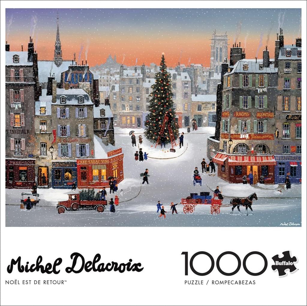 Buffalo Games - Michel Delacroix - Noël Est de Letour - 1000 Teile Weihnachtspuzzle - Farbenfrohes Feiertagspuzzle für Erwachsene - Präzise geschnittene Teile