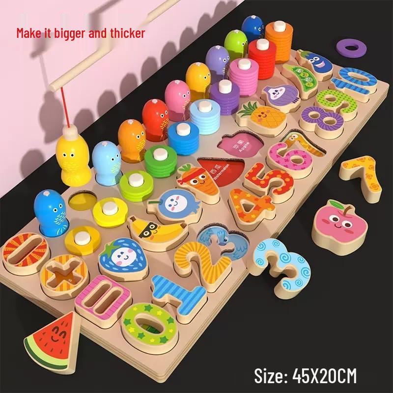 Toddler Number Puzzle Blocks for Early Education and Brain Development Ages 1-3 Boys & Girls