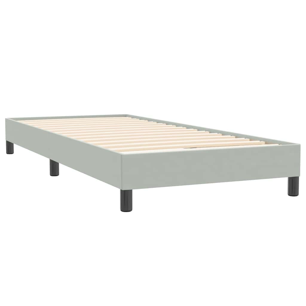 Łóżko Box Spring Bez Materaca Jasnoszary 80X220 Cm Aksamit