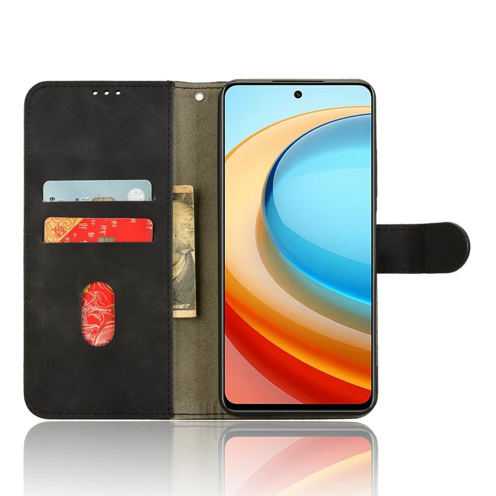 

For ZTE Blade A75 5G Leather Case Skin-Feel Anti-Drop Wallet Flip Phone Cover Black