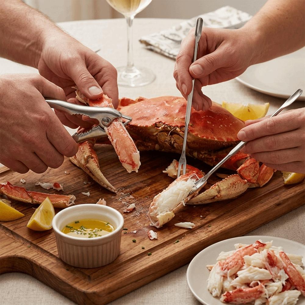3Pcs Durable Seafood Utensil Hard Texture Crab Pick Food Grade Crab Fork Catering Use
