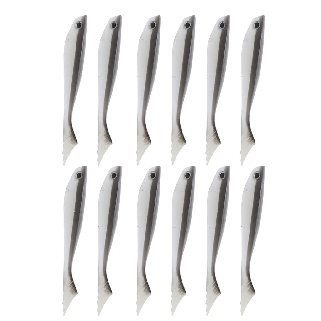 2Set Artificial Simulation Black Back Double Color Soft Silicone Lure Bait Fishing Tackle