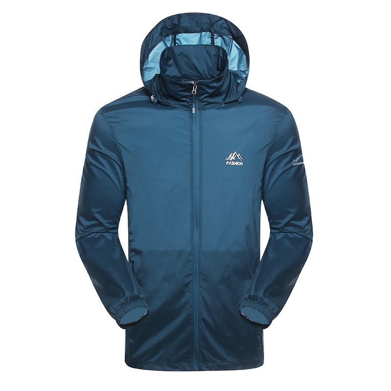 Oblečení na letní sporty Pánské ultratenké prodyšné opalovací krémy Větrovka s kapucí