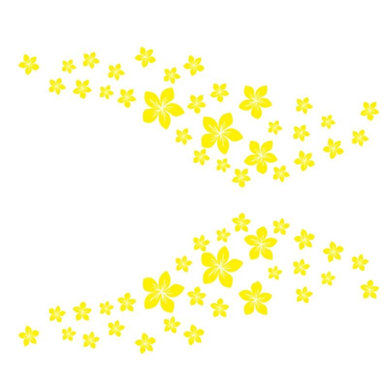 Vinyl Car Stickers Stylish Design Beautiful Flowers Side Door Window Stickers