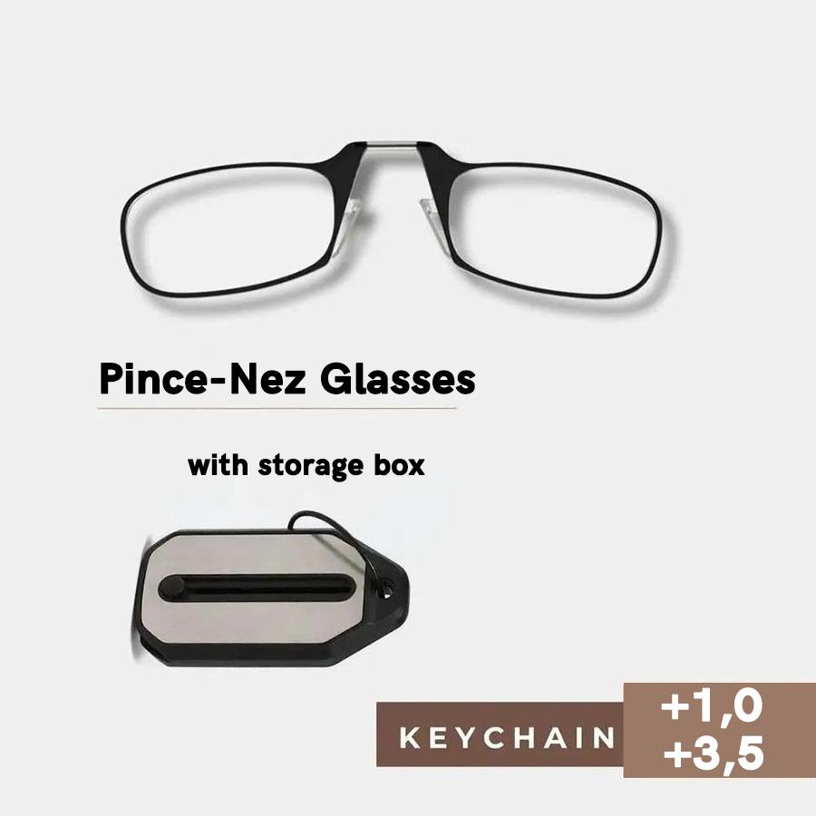 משקפי קריאה עם קליפס לאף גברים נשים משקפי היפראופיה ניידים משקפיים שקופים משקפיים מתקפלים עם מחזיק מפתחות +1.0 עד +3.0