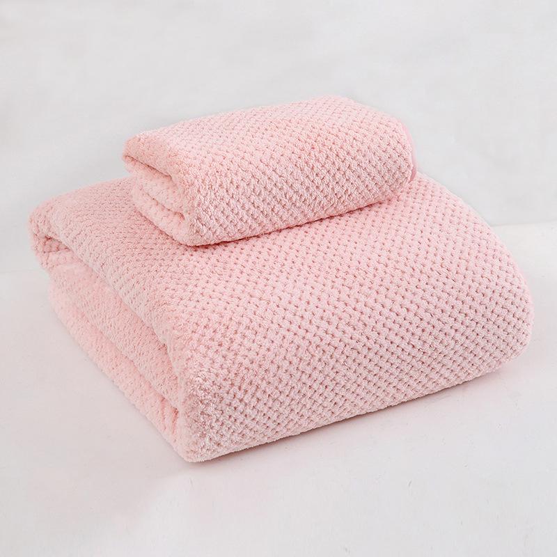 Merbau Coral Fleece Bath Towel Set - Thickened, Soft, Absorbent Couple Towels