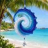 Decorative Sunroom Hanging Art Ocean Wave Crochet Wind Spinner DIY Kit, Coastal Spiral Set Craft Handmade Ornament for Beach House Home Decor