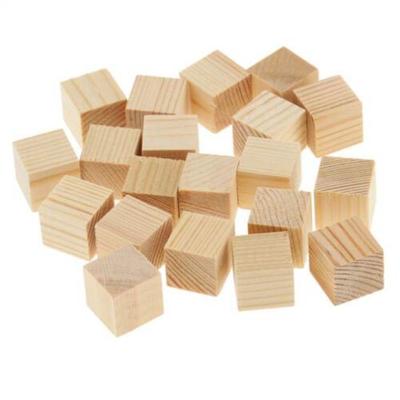 10pcs Natural Wooden Square Block Woodwork Craft Handmade Material Kids Toy Wooden Cube