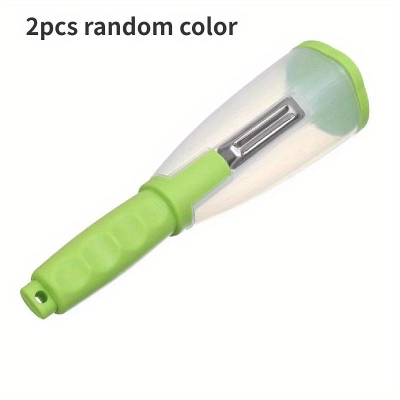 

2pcs Multifunctional Storage Type Peeling Knife With Storage Tube Peeler Peeling Apple Supplies Household Peeling Knife