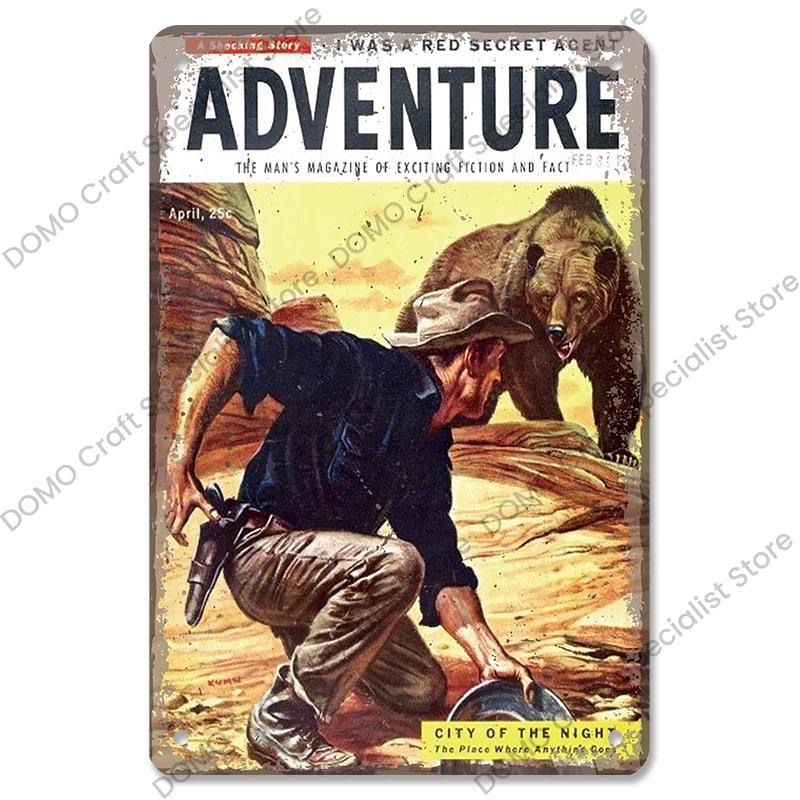 Hunting Poster Metal Plate Vintage Adventure Ranger Metal Tin Signs Retro Wall Decor Hunting Shop Tool House