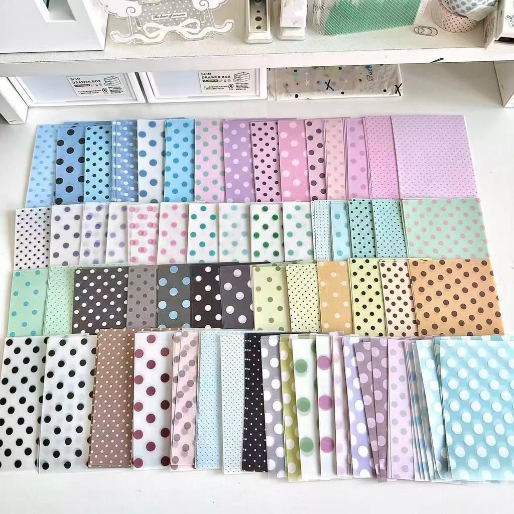 128PC Korean Style Contrasting Color Polka Dot Sulfuric Acid Paper Hand Account Decoration Material Paper Note Inner Page Paper