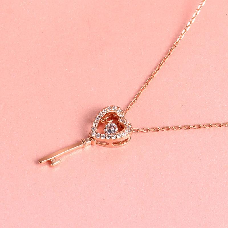 Jewelry Pendant Love Key Smart Necklace Beating Heart Jewelry Simple Collarbone Chain For Women Premium Durable