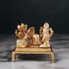 Pure Brass Shiv Pariwar God Idol, Religious Murti, Home Decor, Golden - 9 Cm