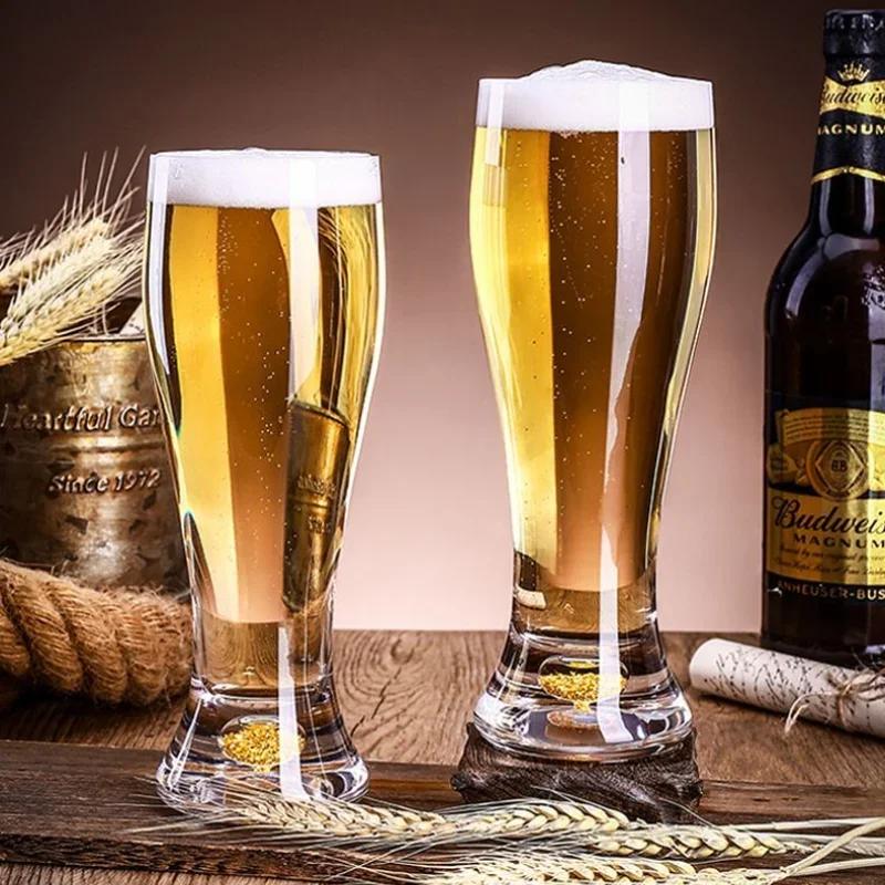 Gold Foil Beer Cup High Appearance Large Capacity Crystal Glass Household Transparent Beer Cup Creative Thickened Wine Glass Set