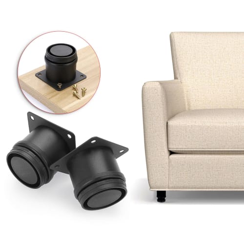 BSTKEY Set of 8 Adjustable Height Cabinet Legs, Furniture Sofa Support Legs, Stainless Steel Table Legs, Furniture Support Feet, Black, Adjusts from 5