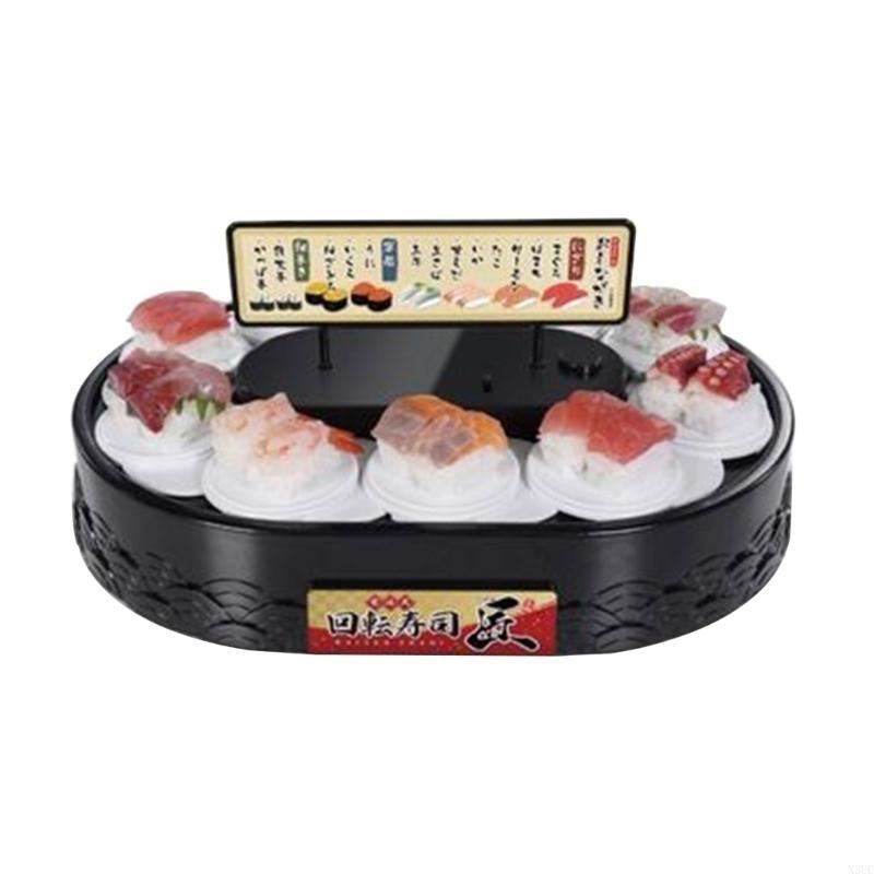 360Degree Auto Rotary Sushi Machine Rotating Dessert Display Stand Swing Tray X3UC