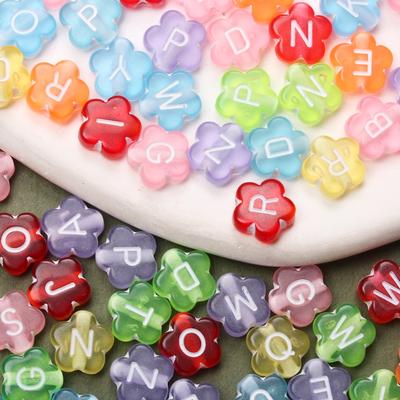 Simple Fashion Jewelry Making Necklace Bracelet Letter Fashion DIY Letter Beads Flower 9mm 20Pcs Handwork Acrylic Loose Beads Beading Accessories