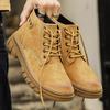 Men First Layer Pigskin High Top Martin Work Boots Casual Walking Outdoor Travel Leather Footwear Walking Travel Sizes 38-44