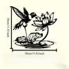Metal Wall Art Hummingbird Lotus Garden Sculpture Rustproof Iron Gift