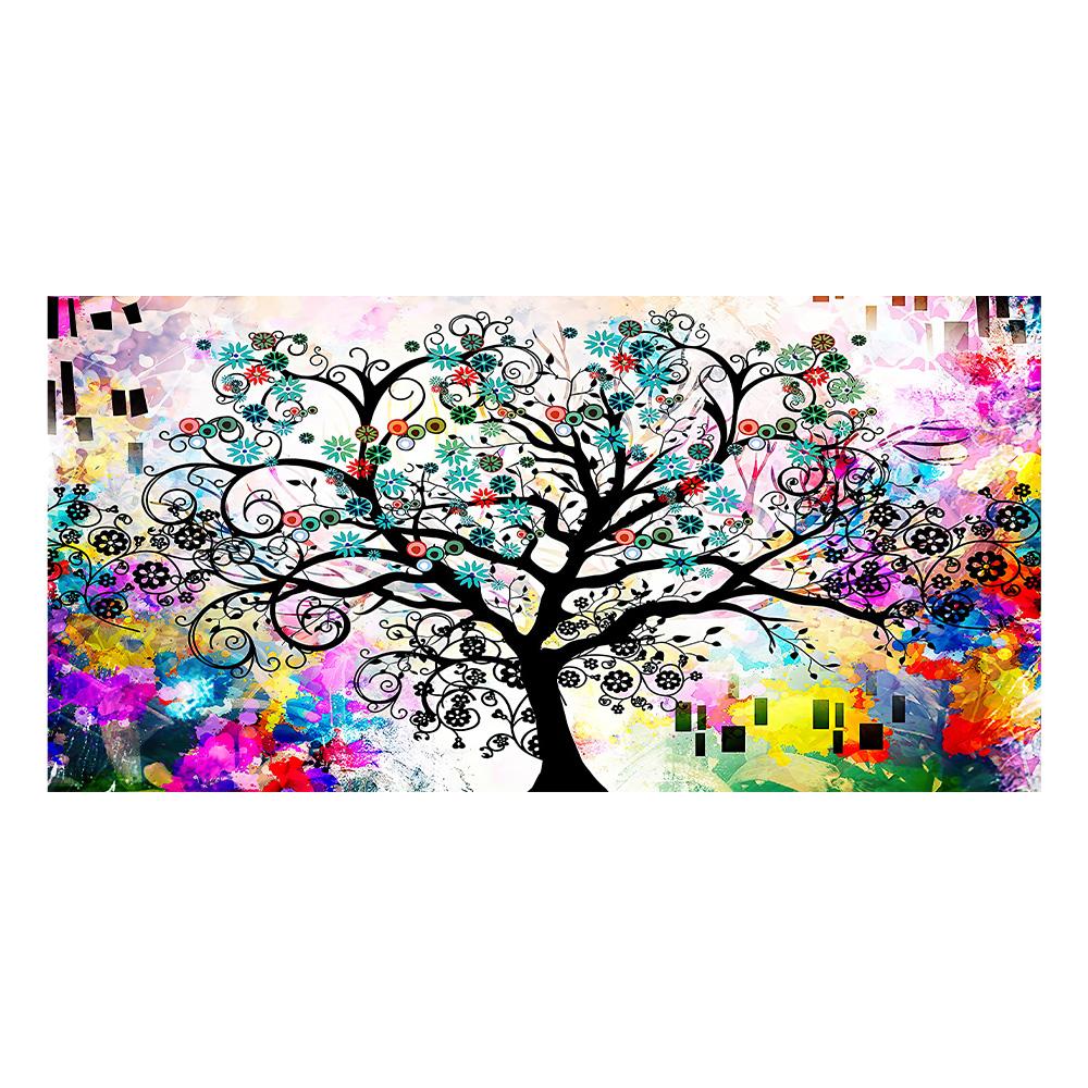 

Красочный абстрактный плакат и принты с пейзажем цветущего дерева, холст, настенное искусство для гостиной, домашний декор 50x100cm