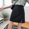 Women's Skirt Summer Anti-Exposure Short Skirt High Waist Plus Size Slimming Split A-Line Skirt Academic Black Pencil Skirt Trendy