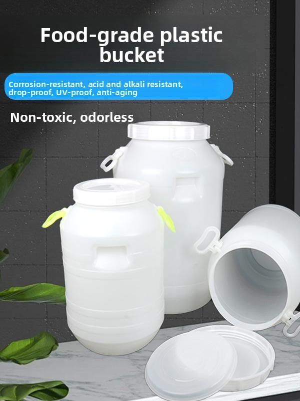 Thickened Food Grade Plastic Barrel Double Cover Fish Tank Pet Food Barrel Fermentation Barrel Water Storage Barrel Wine Maki...