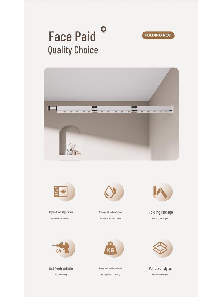 Faltbarer einziehbarer wandmontierbarer Wäschetronständer für den Balkon