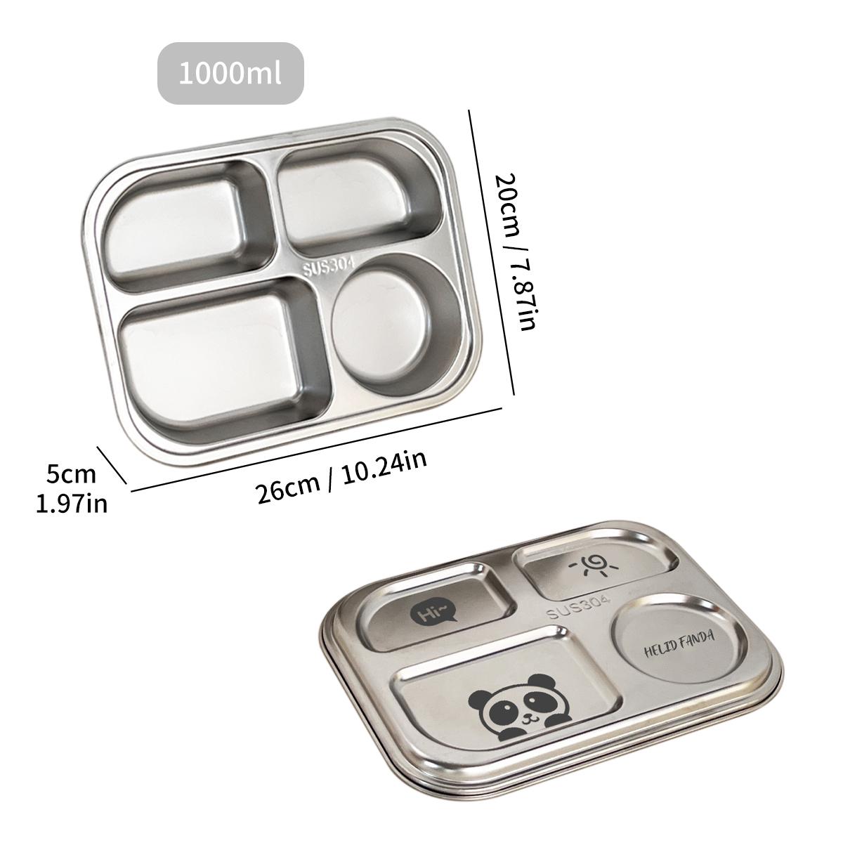 

Тарелка для ужина с 4/5 отделениями для студентов из нержавеющей стали 304, тарелка для фаст-фуда, столовая, разделенный поднос для ужина с крышкой