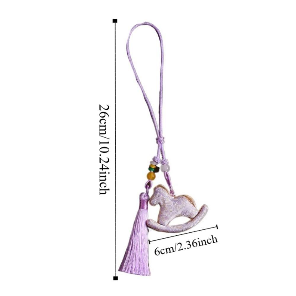 Good Luck DIY Zodiac Horse Keychain Tassel New Year Pendant Bag Charm